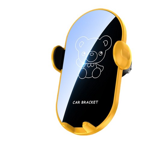차량용 기계 휴대전화 거치대 버튼 중력 클램프 암, 캐릭터 V39[옐로]
