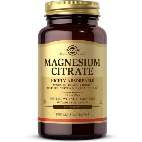 [정품 미국 배송] 솔가 마그네슘 시트레이트 120정 (타블렛) Solgar Magnesium Citrate