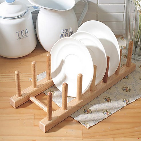 감성적인 주방을 완성하는 1+1 고무나무 우드 접시꽂이 득템 찬스!