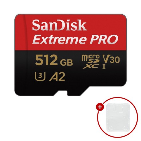 샌디스크 마이크로SD카드 Extreme PRO 익스트림 프로 SDSQXC + SD카드 케이스, 1개, 512GB
