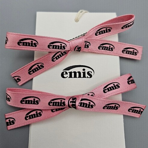 EMIS 이미스 뉴로고 리본 헤어 클립: 사랑스러운 핑크빛 매력으로 스타일을 완성하다 이미스핀