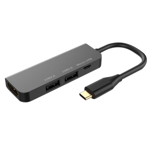 USB C 허브 Type-C HDMI 호환 도킹 스테이션 4-in-1 마이크로 -USB3.0 + USB + HDMI 호환 랩탑 MacBook 허브, 하나, 보여진 바와 같이