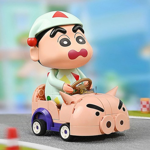 KEEPPLEY 짱구의 부리부리대마왕 자동차 K20619 캐릭터 레고 호환 블럭 블록 조립 만들기, 1개