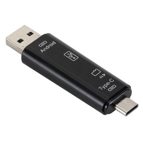 USB 2.0 TF 메모리 카드 리더 고속 마이크로 USB 휴대 전화, 블랙, 7.3x1.8x0.9 cm, 플라스틱