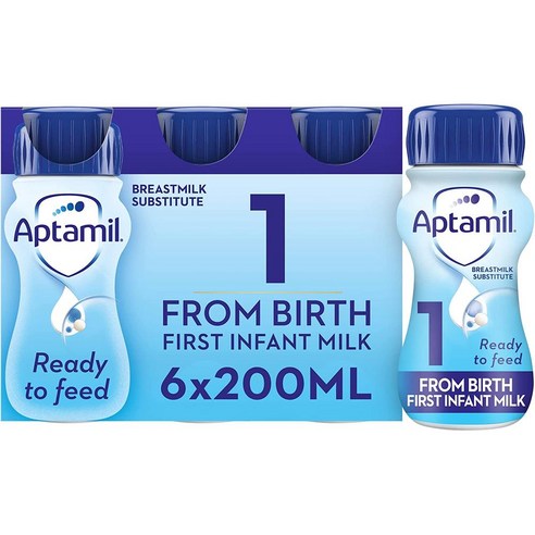 영국직송 Aptamil 1 First Infant 베이비 밀크 Ready to Use Liquid Formula from Birth 6x200 ml 압타밀, 200ml, 15개