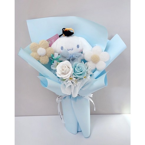 플라워허니B 학사모 산리오 뉴 인형 비누꽃다발 졸업식 학예회 입학식 생일선물, 1개, 시나모롤