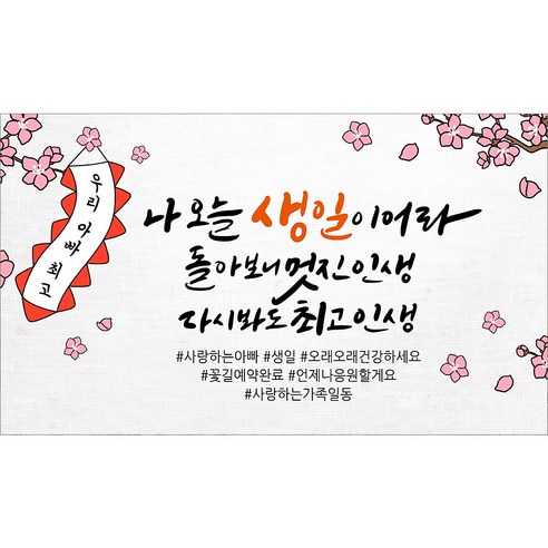 해피파티 아빠 아버지 생신 생일 현수막 11종, 6.나오늘생일아빠