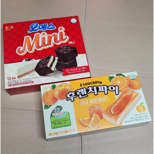해태과자2종 오예스미니 +후렌치파이 감귤 마멀레이드 출출할때/학교간식