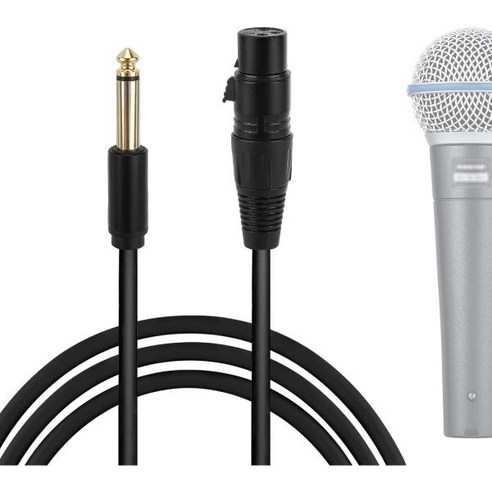 Gekria for Creators 6.35MM 14인치 XLR 여성 마이크 케이블 10ft 3M Shure MV7X SM58-CN SM57 SM7B PGA48-QTR PGA5