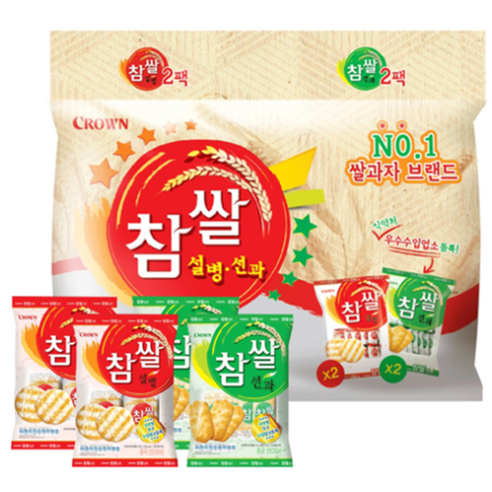 크라운 참쌀 설병 128g 선과 115g 세트, 486g, 1개