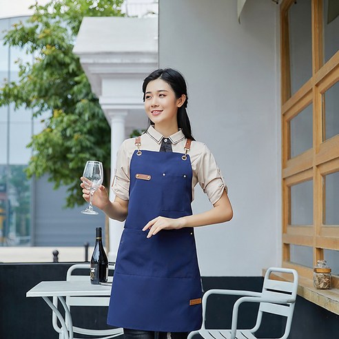 희미몰 캔버스 공방 네일샾 생활 방수 앞치마 주방 식당 카페 바리스타, 블루