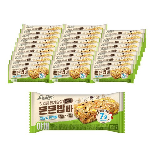 [랭킹닭컴] 맛있닭 닭가슴살 5곡 든든밥바 야채, 100g, 10개