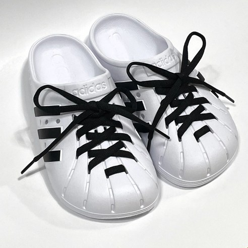 아디다스 클로그 슬리퍼 화이트 끈 레이스업 실내화 남여공용 
신발