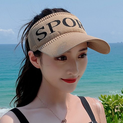 DFMEI 빈티지 썬캡 여성 썬캡 아웃도어 스포츠 썬캡 한국판 니트 베이스볼 캡 모자, DFMEI SPORT[카키]