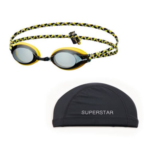 피닉스 아동 패브릭수경 PN 508J FB + 스판수모 SET, Black, 1개