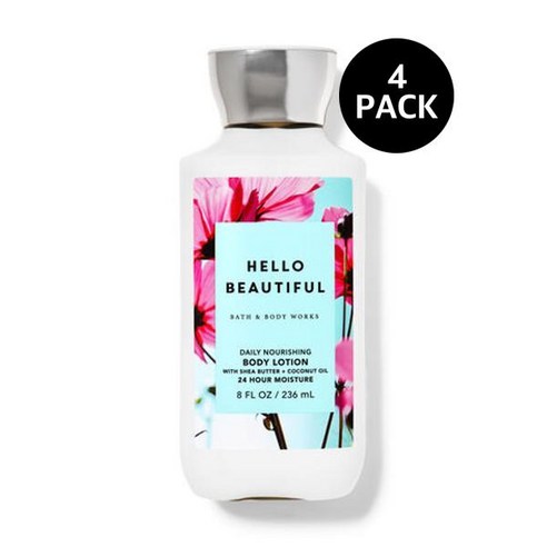 배스앤바디웍스 헬로뷰티플 바디로션 236ml 4팩 bathandbodyworks Hello Beautiful Body Lotion, 4개