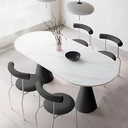 고급스러움을 가정에: 아우스 세라믹식탁 타원형 식탁세트