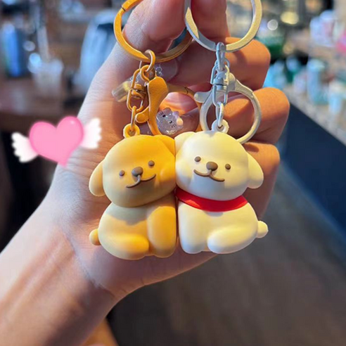 소중한 순간을 담은 포옹 강아지 키링