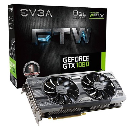 EVGA GeForce GTX 1080 파운더스 에디션 8GB GDDR5X LED DX12 OSD 지원PXOC 그래픽 카드08G-P4-6180-KR, 리얼 부스트 클럭: 1733 MHz_FTW, 1) 리얼 부스트 클럭 1733 MHz - FTW