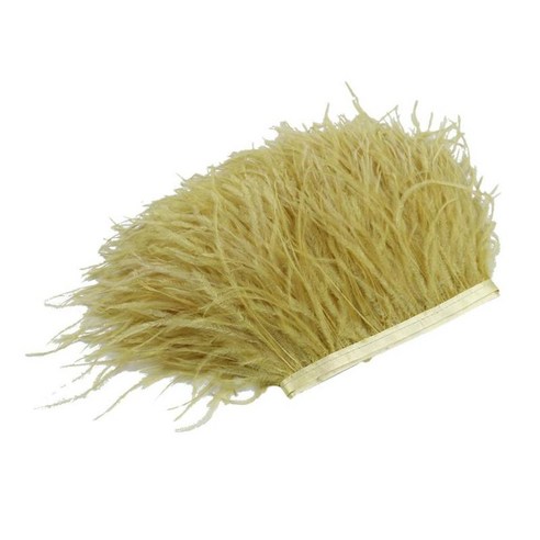 DIY 재봉 공예 장식을위한 많은 색상 1야드 타조 깃털 프린지 트림, 골드, 설명