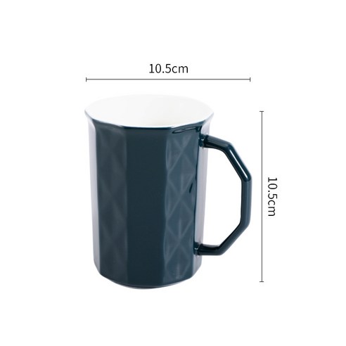 DFMEI.커피잔 세트요.Coffee cup set세라믹 머그컵 컬러 북유럽 컵 심플 대용량 가정용 컵 오피스 물컵 선물입니다, 사파이어, DFMEI.401-500ml.