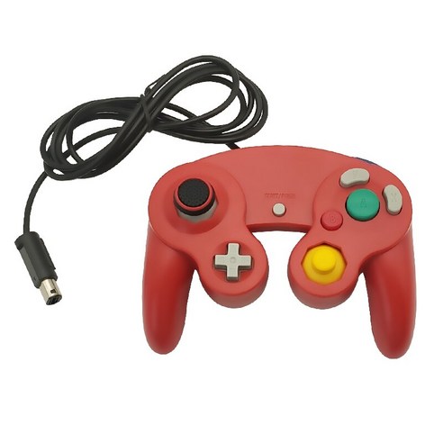 YJQ 클래식 유선 게임 컨트롤러 게임 패드 조이스틱 원격 NGC GameCube 콘솔 게임 컨트롤러 패드, Red