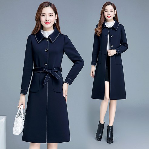 DFMEI 여성 트렌치 코트 새로운 봄 의류 패션 감소 한국어 스타일 인기있는 중간 길이 허리띠 모든 매치 코트