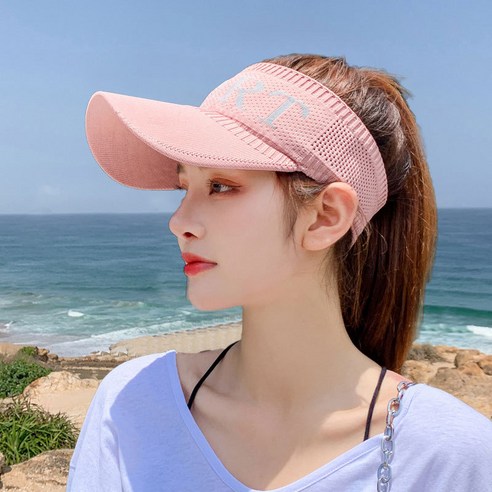DFMEI 빈티지 썬캡 여성 썬캡 아웃도어 스포츠 썬캡 한국판 니트 베이스볼 캡 모자, DFMEI SPORT[핑크]