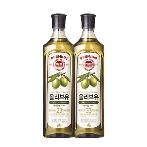 포마스오일 해표 압착 올리브유, 900ml, 2개 Best Top5