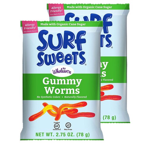 서프스위츠 프루트 젤리 글루텐 프리, Gummy Worms, 2개