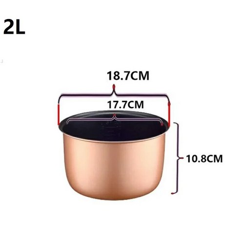 XINCHEN 2L 3L 4L 5L 최신 기술 금 밥솥 냄비 알루미늄 합금 라이너 스마트 밥솥 그릇 라이너, 2리터