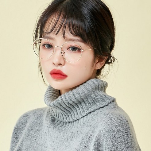 멜라크메 동글이 라운드 자외선 블루라이트 차단 안경 골드 안경테