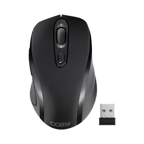 코시 디엘 무소음 6버튼 3단계 DPI 무선 마우스 M4006WL, 블랙 penmouse