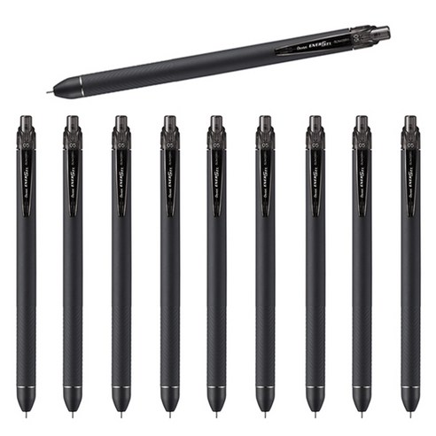 Pentel ENERGEL 에너겔 슬림(BLN435R1/BL437R1) 0.5mm/0.7mm 10개 세트, 에너겔 슬림 0.5mm 흑 10개