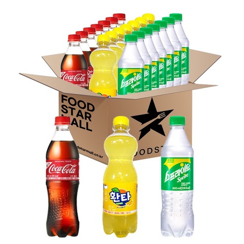 [푸드스타] 코카콜라 스프라이트 환타 파인 500ml 각 8입 총 24입 - 콜라 | 쿠팡