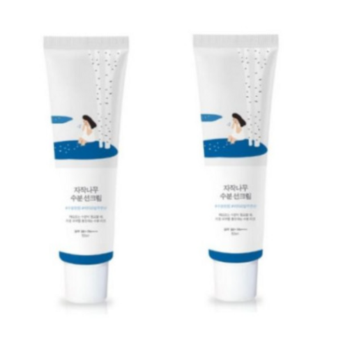 [1+1 기획] 라운드랩 자작나무 수분 선크림 50ml (SPF 50+ PA++++) 데일리 수분 부활초 10시간 자외선 차단, 자작나무 수분 선크림 50ml x 2개