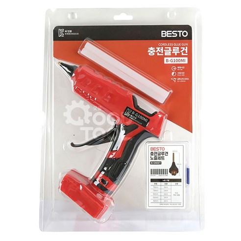베스토 무선 충전 글루건 노즐세트 포함 디월트 밀워키 마끼다 호환 B-G100, 1개, 밀워키용호환