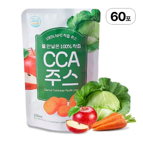 물넣지않은 100% 국내산 무첨가 진짜 CCA주스 착즙 까주스, 60개, 100ml