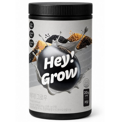 푸드올로지 헤이! 그로우 곡물맛 저당 단백질 탈모 쉐이크 대용량, 2개, 600g