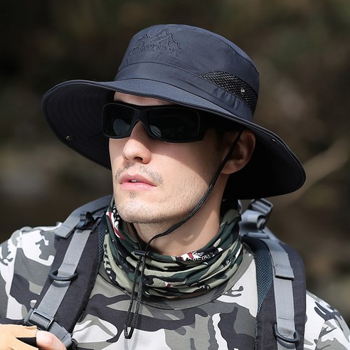 DFMEI 선캡남여름철 아웃도어 선캡 얼굴자외선차단 남성통기태양낚시 어부모자, DFMEI 블랙