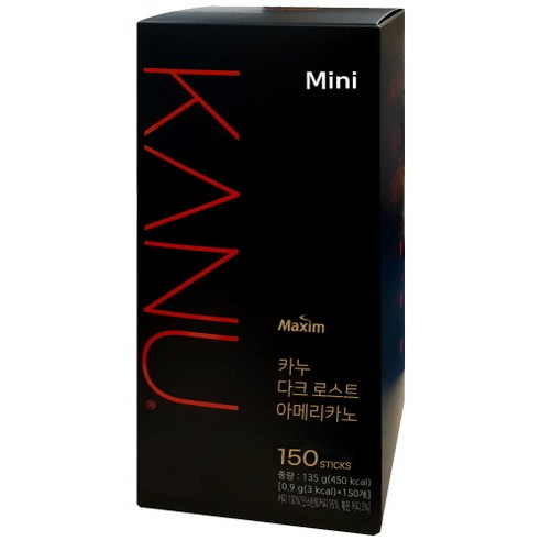 동서 커피믹스 카누 미니 다크로스트 아메리카노 150T, 150개입, 900mg