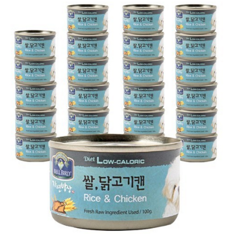 벨버드 자연밥상 쌀닭고기 원형캔 강아지간식 100g, 혼합맛(쌀/닭고기), 24개