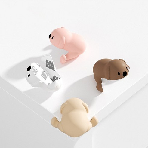 귀여운 모서리 코너 실리콘 보호대 8개세트, 베이지, 8개