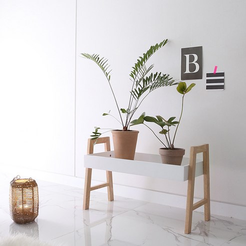 원목 화분 선반 수납선반 (화이트) 1개, 화이트색