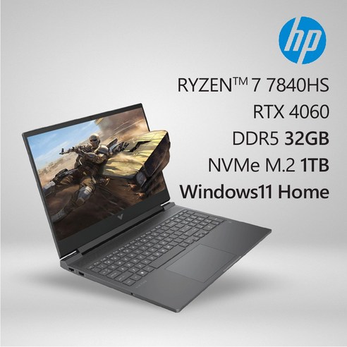 HP 빅터스 16-s0201AX, WIN11 Home, 32GB, 1TB, 라이젠7, 블랙