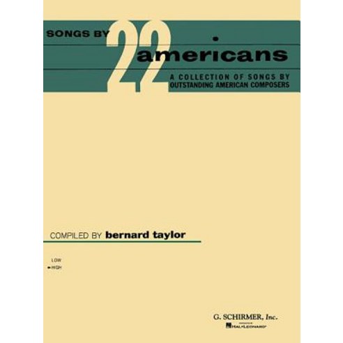 (영문도서) Songs by 22 Americans: High Voice Paperback, G. Schirmer, Inc., English, 9781617742422