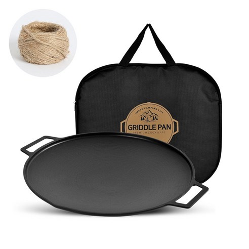 퀸센스 FLEX 4T 솥뚜껑 IH 그리들 팬 + 가방 + 마끈, 30cm, 직화 인덕션 겸용
