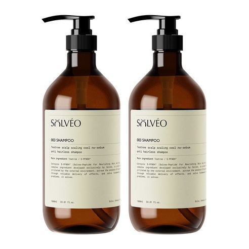 솔브이오 티트리 두피 스케일링 쿨 지성 탈모 샴푸 시트러스향, 2개, 1000ml