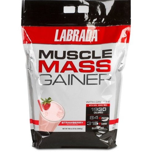 Labrada 라브라다 머슬 매스 게이너 5.4kg / LABRADA Muscle Mass Gainer 12LB 딸기, 1개