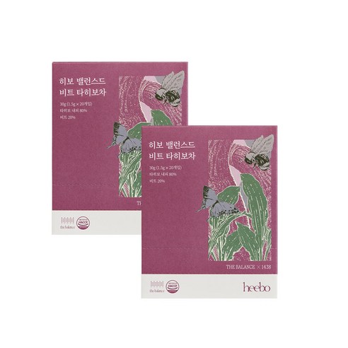 히보 밸런스드 비트 타히보차 2박스 (1.5gX40포), 1.5g, 20개입